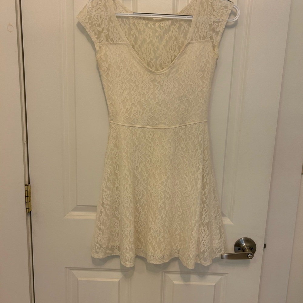 Hollister Cream Lace Mini Dress